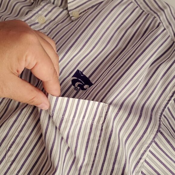 M KSTATE WILDCATS KANSAS EMBROIDERED LONG SLEEVE men's SHIRT medium - Picture 12 of 15